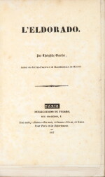 GAUTIER. L'Eldorado. Paris, 1837. In-8. Reliure de Cuzin. Très rare édition originale.