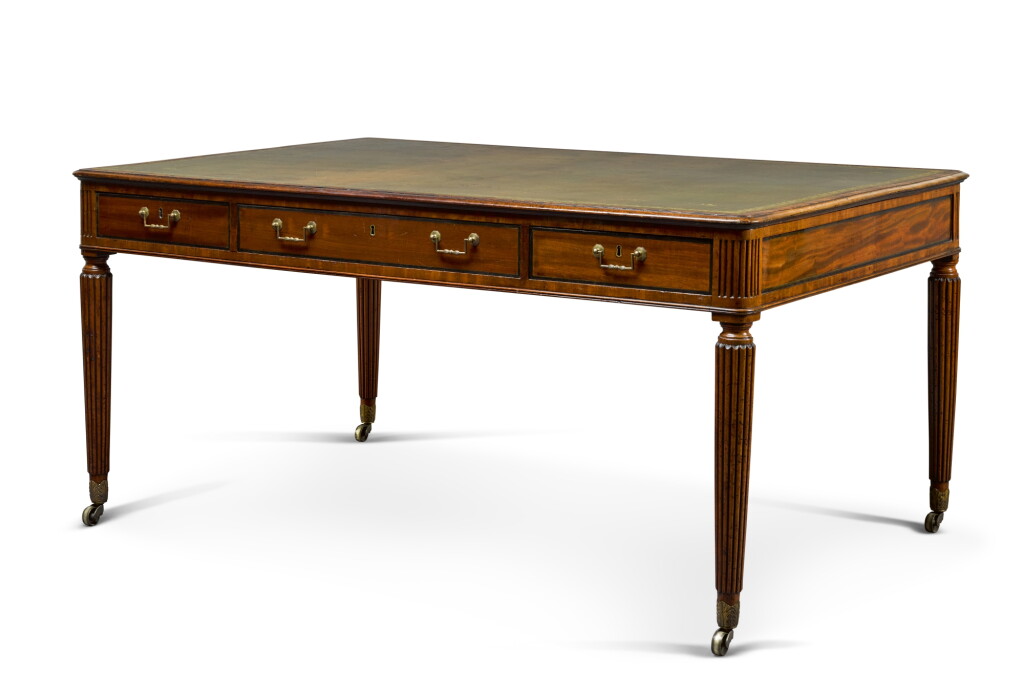 View full screen - View 1 of Lot 220. A Regency mahogany library table, circa 1800.