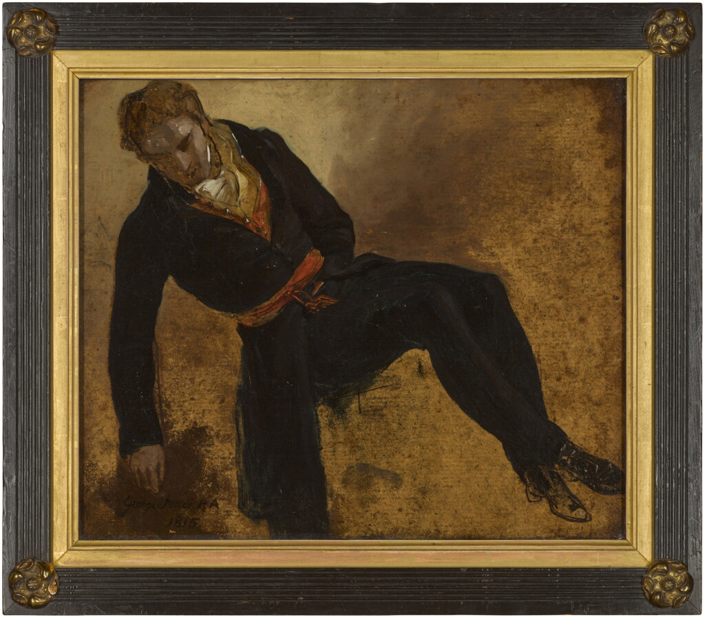 View full screen - View 1 of Lot 179. A study of a reclining man, wearing a military sash.