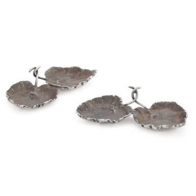 View full screen - View 1 of Lot 235. A pair of American silver and enamel dishes, Cartier, New York, circa 1930, designed by Emilio Maraffi.