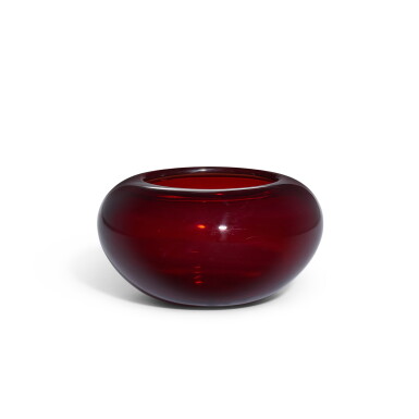 View full screen - View 1 of Lot 5555. A ruby-red glass pot, Mark and period of Qianlong | 清乾隆 寶石紅料缽 《乾隆年製》款.