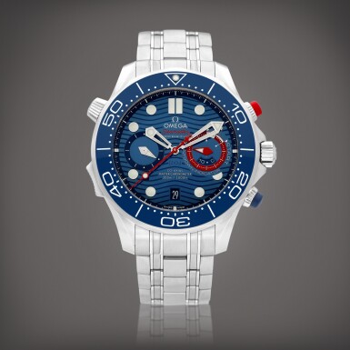 View full screen - View 1 of Lot 8785. Seamaster Diver 300m “America’s Cup”, Reference 210.30.44.51.03.002 | A stainless steel regatta countdown chronograph wristwatch with date and bracelet, Circa 2021 | 歐米茄 海馬系列 潛水300米 “美洲盃” 型號210.30.44.51.03.002 | 精鋼賽艇倒計時鏈帶腕錶,備日期顯示,約2021年製.
