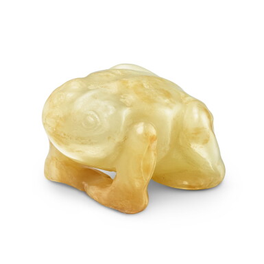View full screen - View 1 of Lot 481. A pale celadon jade figure of a toad, Qing dynasty 清 青白玉蟾蜍.