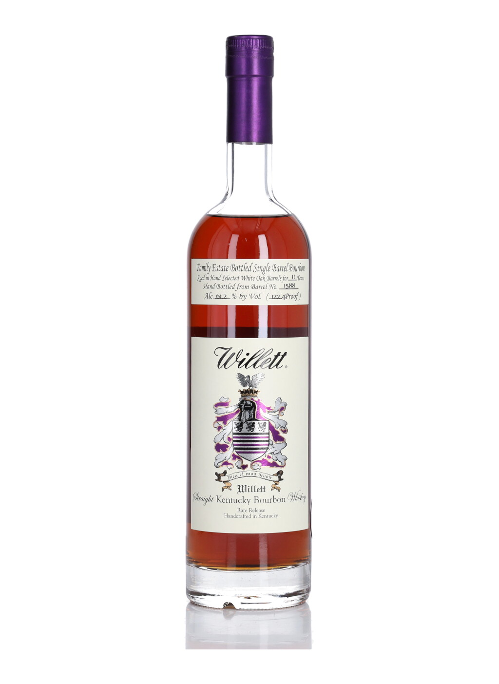 View full screen - View 1 of Lot 467. Willett Family Estate Single Barrel Bourbon 11 Year Old #1588 122.4 Proof NV (1 Bottle 75cl).