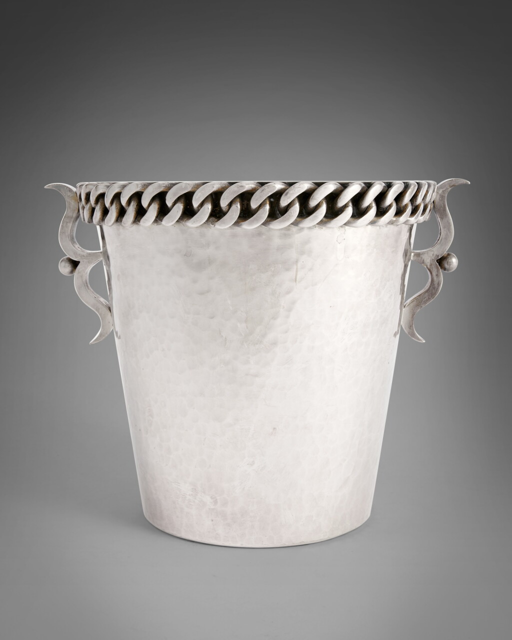 View full screen - View 1 of Lot 405. A French Silver-Plated Wine Cooler, Jean Després, Paris, Mid 20th Century.