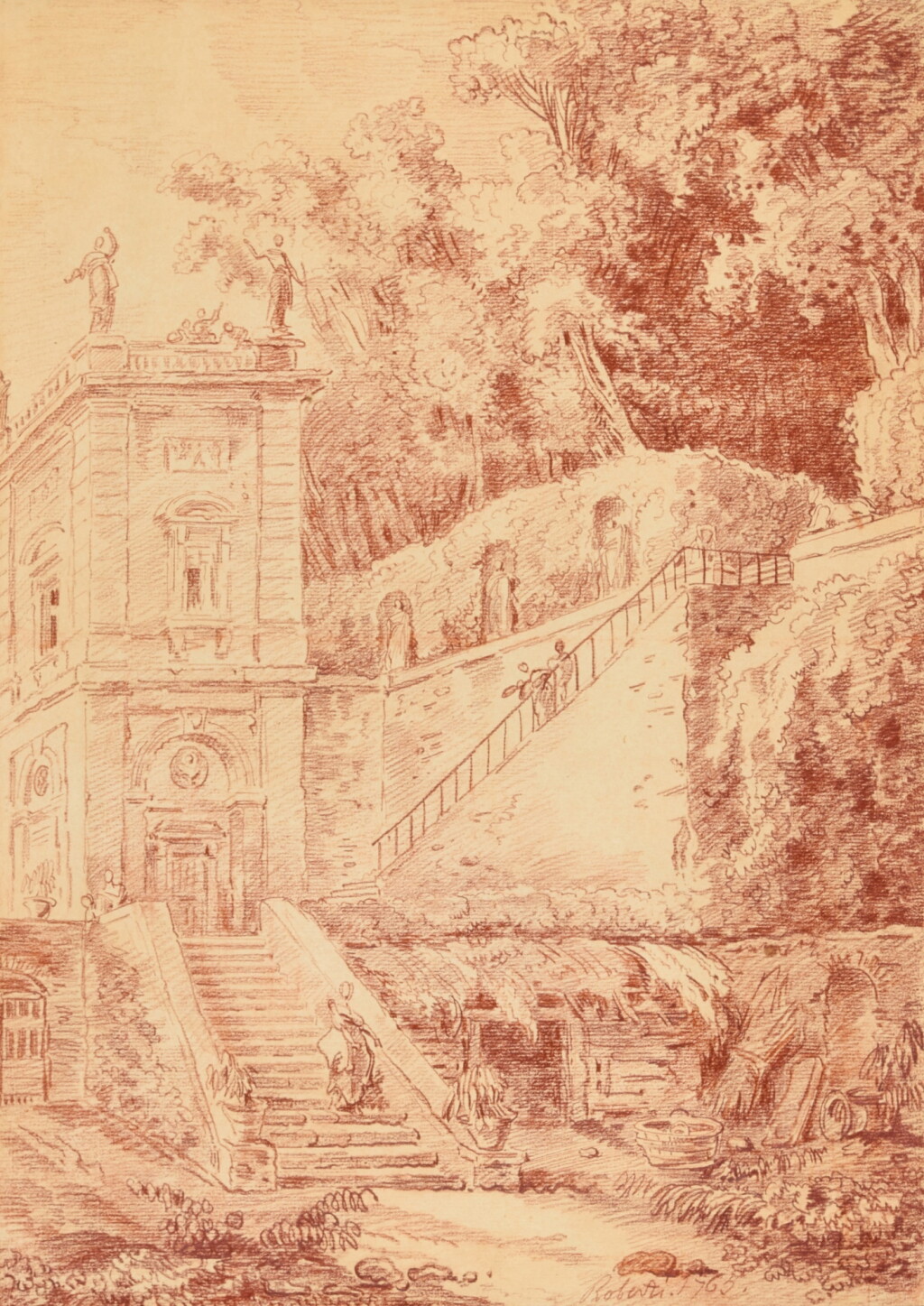 View full screen - View 1 of Lot 87. A) A view inspired by the Gardens of the Villa d'Este | B) A view inspired by La fontaine de l'Orgue at the Villa d'Este.