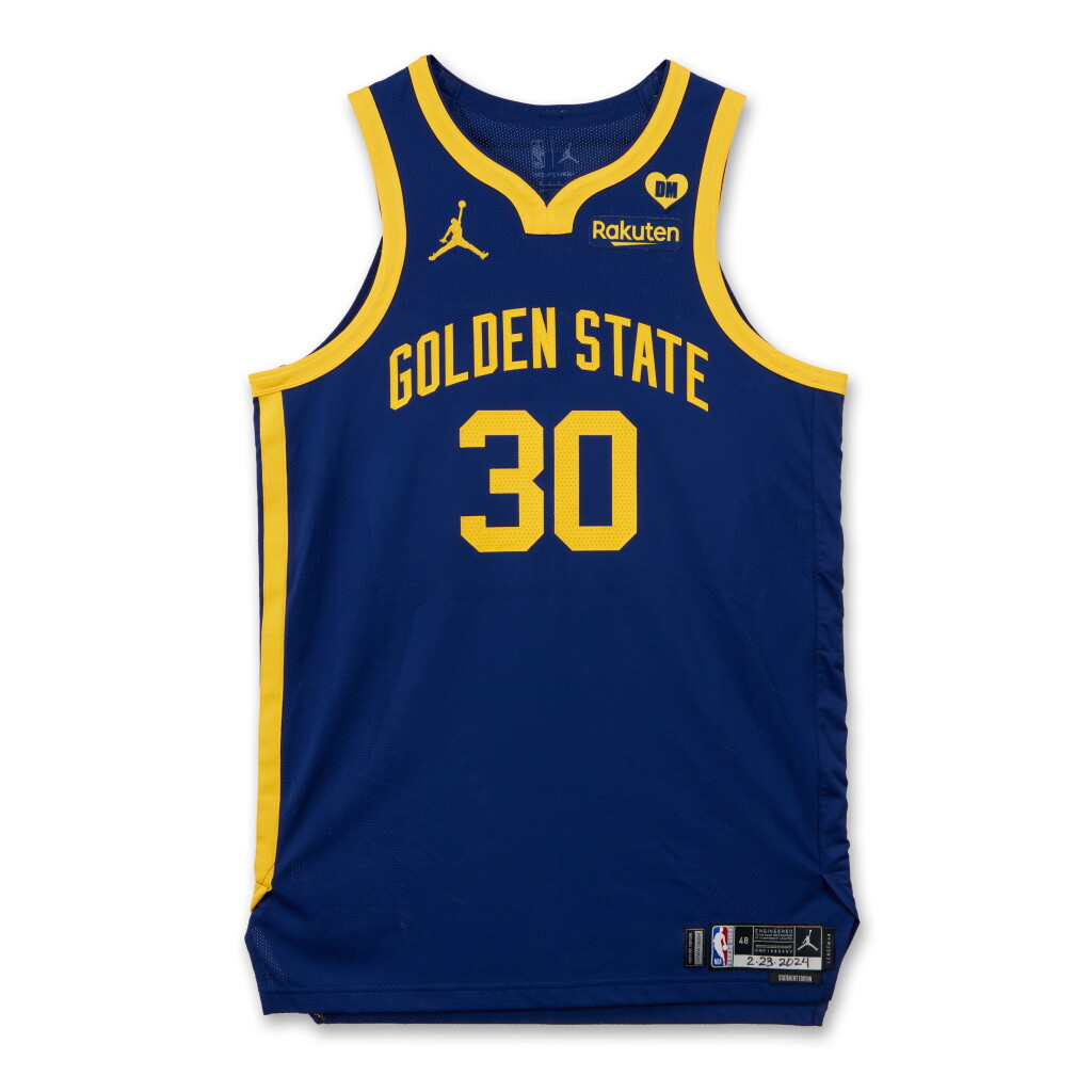 View full screen - View 1 of Lot 1. Stephen Curry Golden State Warriors 2023-2024 Game Worn Statement Edition Jersey | Became 33rd on All-Time Scoring List .