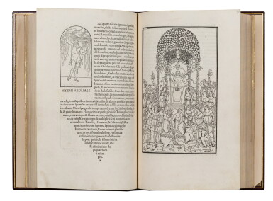 View full screen - View 1 of Lot 6. Hypnerotomachia Poliphili. Venise,1499. In-folio. Rel. de Lortic. Edition originale.