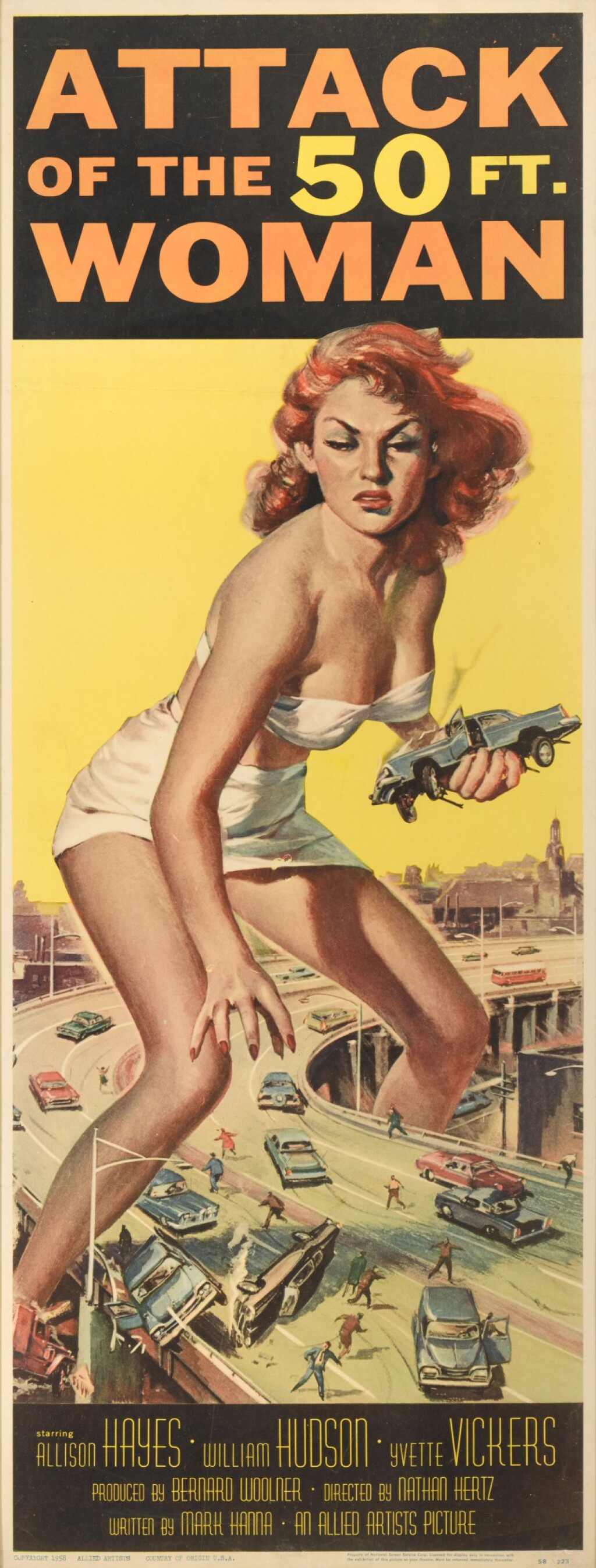 View full screen - View 1 of Lot 54. Attack of the 50 Foot Woman (1958), poster, US.