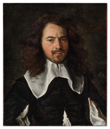 View full screen - View 1 of Lot 41. Portrait of a Young Man Wearing a Black Doublet with a Large White Collar.