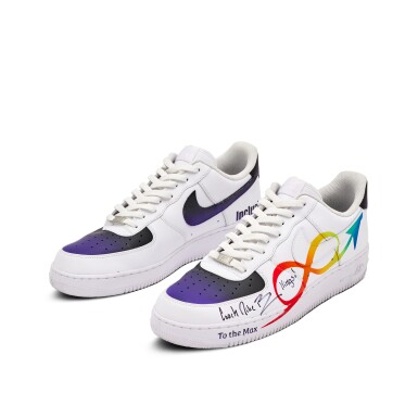 View full screen - View 1 of Lot 144. Mike Brown Sacramento Kings 2023-2024 Game Worn and Signed Custom Air Force 1s | To The Max Foundation .