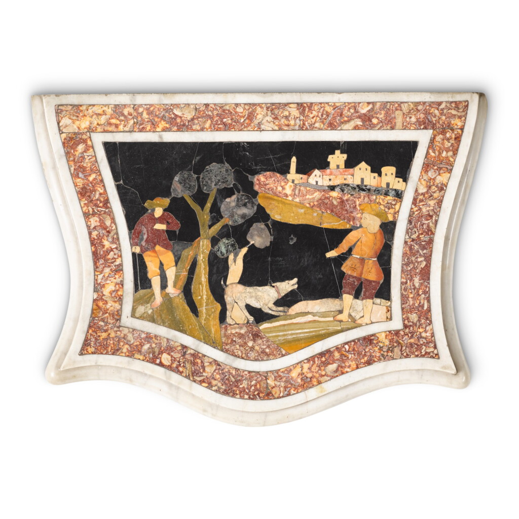 View full screen - View 1 of Lot 31. An Italian pietre tenere and white marble top, Naples, second half 18th century.