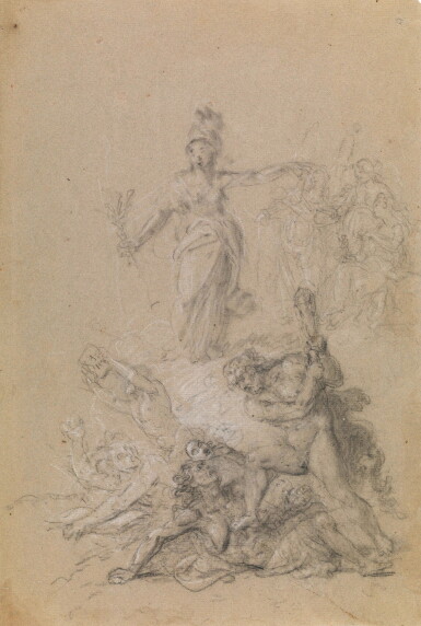 View full screen - View 1 of Lot 21. JOHAN JOSEPH ZOFFANY, R.A. | AN ALLEGORY OF MORAL FORTITUDE.
