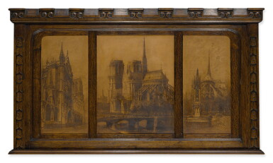 View full screen - View 1 of Lot 9. LUCIEN MARCELIN GAUTIER | THREE VIEWS OF NOTRE DAME.