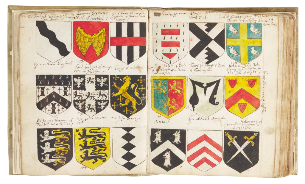 View full screen - View 1 of Lot 9. Heraldic Manuscript, with c.3700 coloured coats of arms, 17th century.