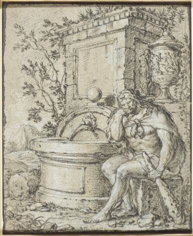 View full screen - View 1 of Lot 544. FRENCH SCHOOL, CIRCA 1700 | Hercules resting by a fountain .