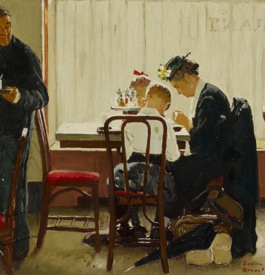 View full screen - View 1 of Lot 10. Study for 'Saying Grace'.