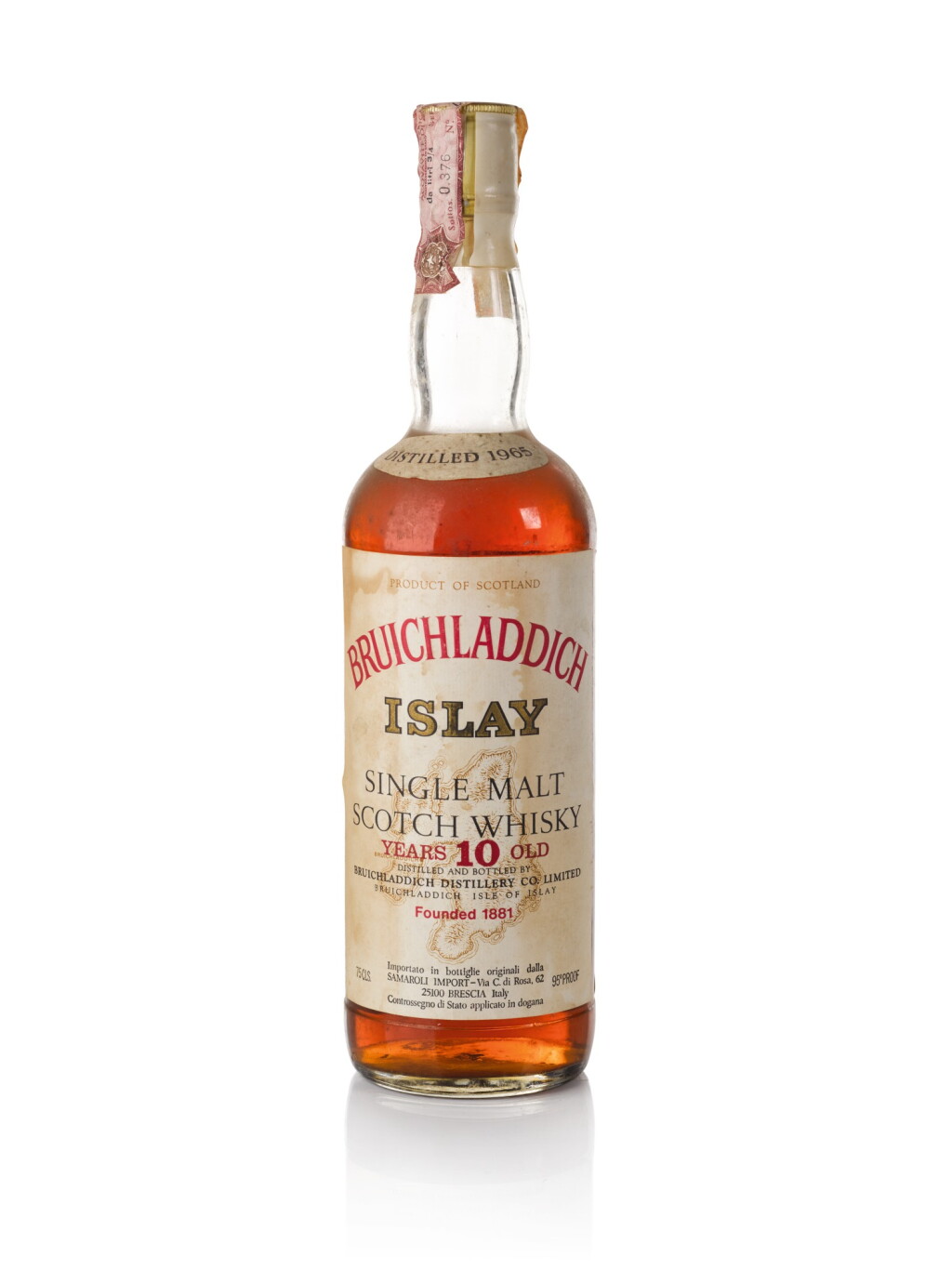 View full screen - View 1 of Lot 76. Bruichladdich Samaroli 10 Year Old 45.0 abv 1965.