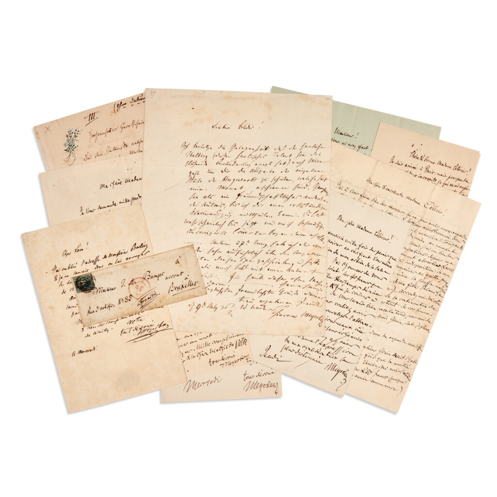 View full screen - View 1 of Lot 138. Giacomo Meyerbeer. Collection of 12 autograph letters signed.
