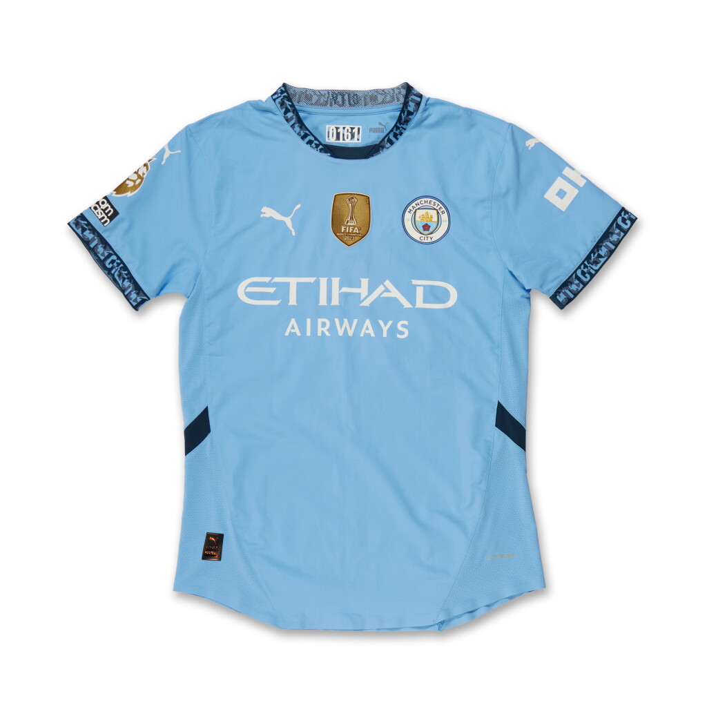View full screen - View 1 of Lot 40. Savinho 2024 Manchester City Match Worn Shirt.