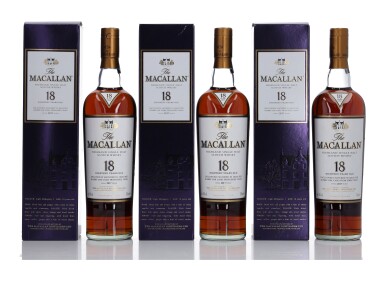View full screen - View 1 of Lot 25. The Macallan 18 Year Old Sherry Oak 43.0 abv NV (3 Bottles 70cl).