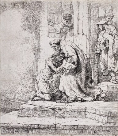View full screen - View 1 of Lot 65. The Return of the Prodigal Son (B., Holl. 9; New Holl. 159; H. 147).