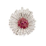 Van Cleef & Arpels | Ruby and Diamond Brooch, France