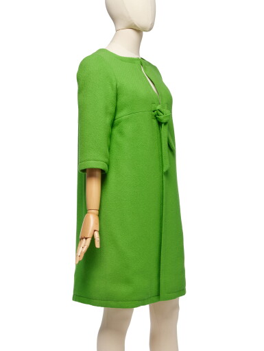 View full screen - View 1 of Lot 97. Haute Couture Apple-Green Wool Coat, 1950s.