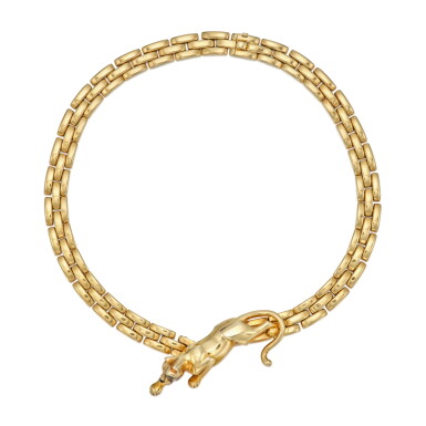 View full screen - View 1 of Lot 215. Gold, Emerald and Onyx 'Maillon Panthère' Necklace, France.