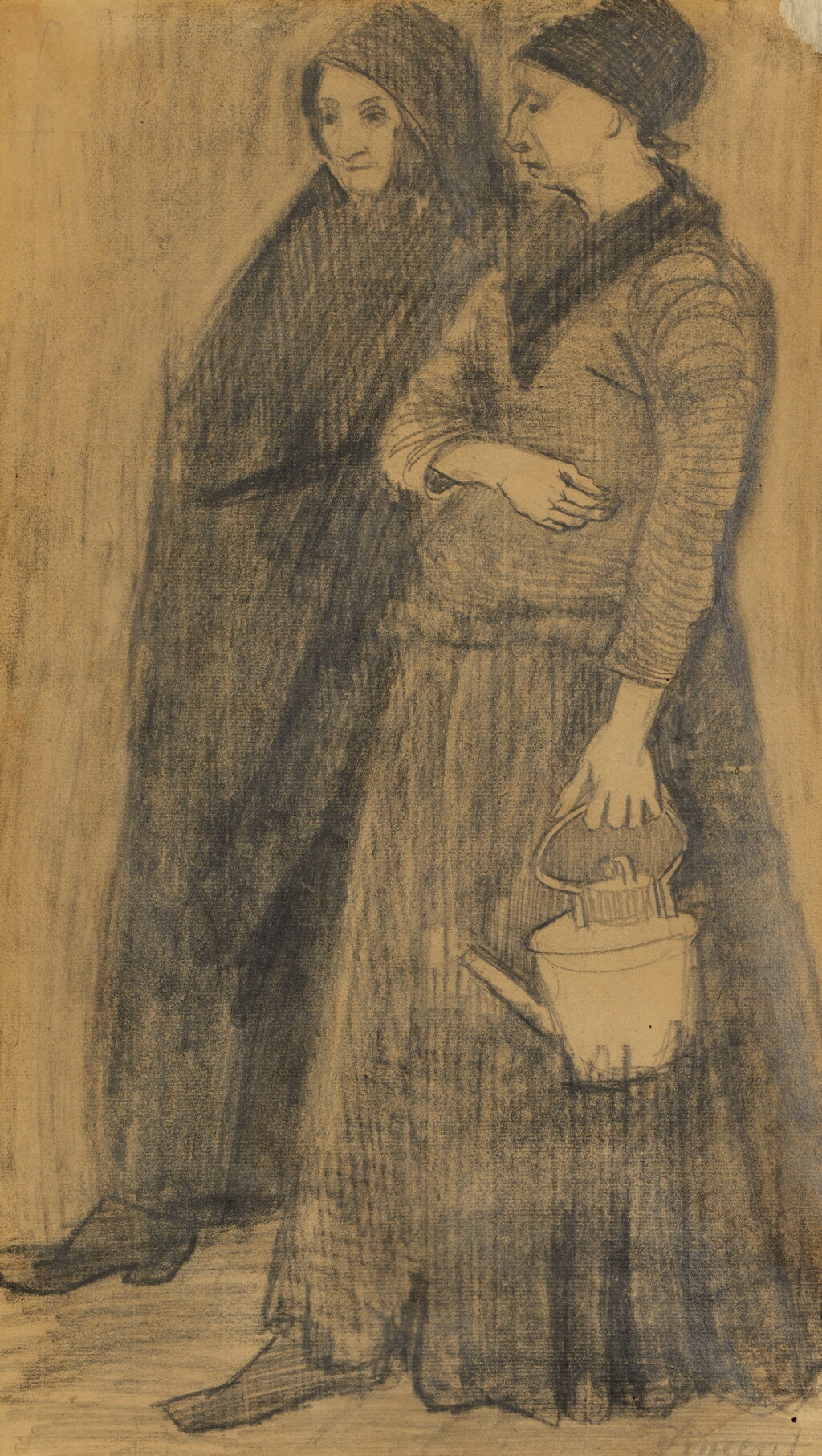 View full screen - View 1 of Lot 26. Two women strolling, one of them carrying a kettle.