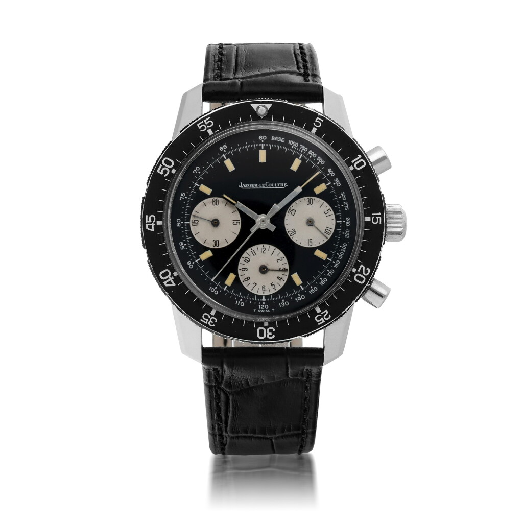 View full screen - View 1 of Lot 413. JAEGER LECOULTRE | 'SHARK', REF 2643, STAINLESS STEEL CHRONOGRAPH WRISTWATCH CIRCA 1965.