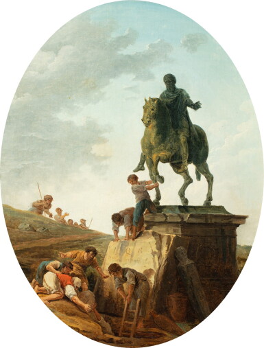 View full screen - View 1 of Lot 712. An animated landscape with the statue of Marcus Aurelius.
