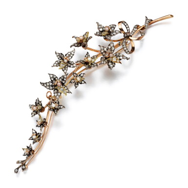 View full screen - View 1 of Lot 27. Pearl and diamond brooch, circa 1870 .