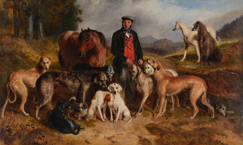 View full screen - View 1 of Lot 189. A Keeper and His Hounds in the Scottish.