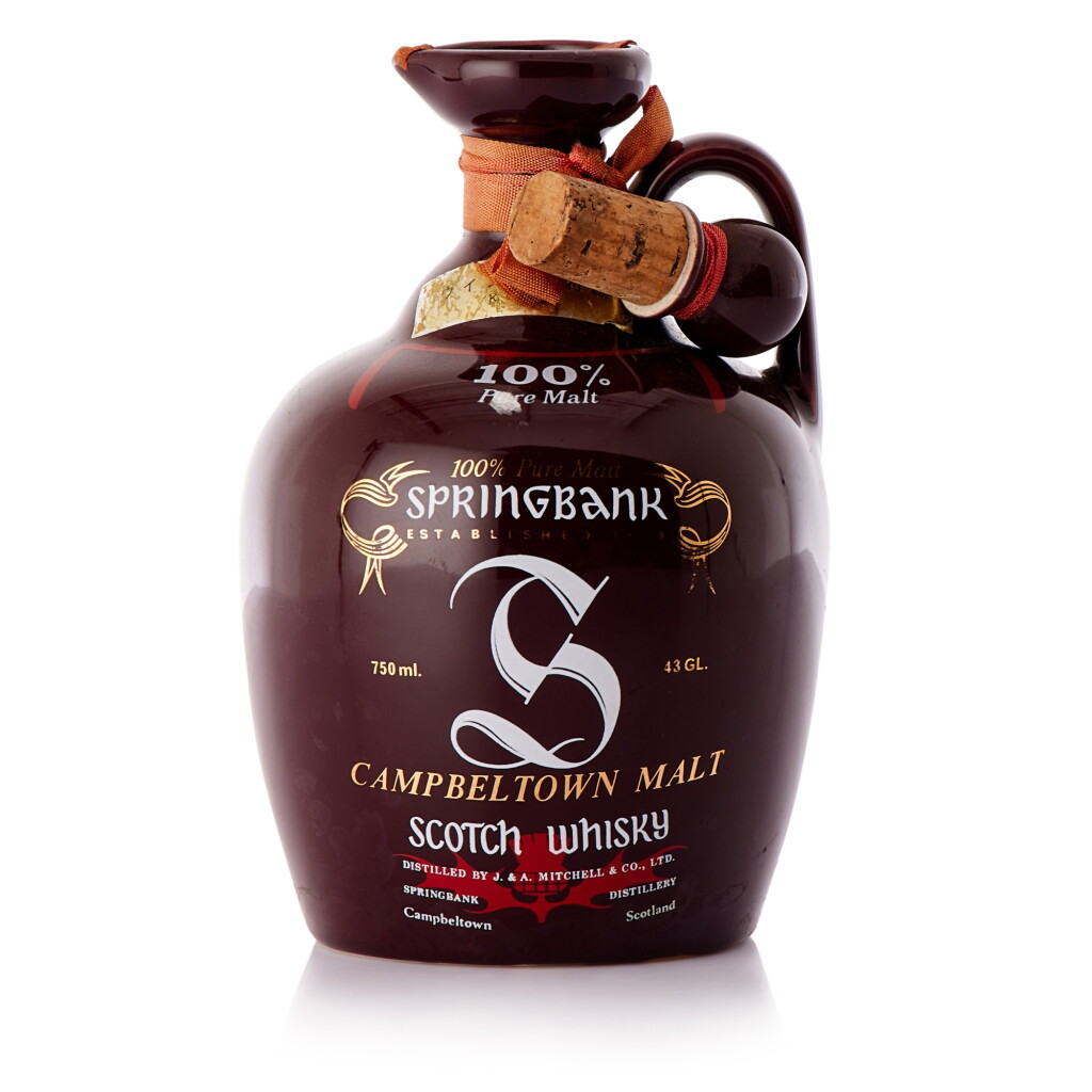 View full screen - View 1 of Lot 425. Springbank 100% Pure Malt Ceramic Decanter 43.0 abv NV (1 BT75).