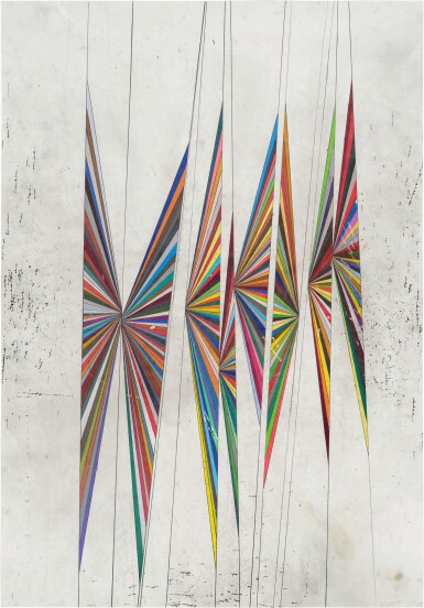 View full screen - View 1 of Lot 215. Untitled (Colored Butterfly White Background 8 Wings 530).