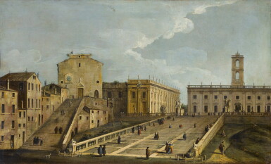 View full screen - View 1 of Lot 163. BERNARDO CANAL | ROME, A VIEW OF THE CAMPIDOGLIO.