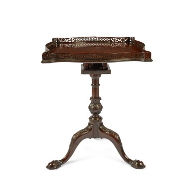 View full screen - View 1 of Lot 100. A George III Carved Mahogany Tripod Table, Mid-18th Century.