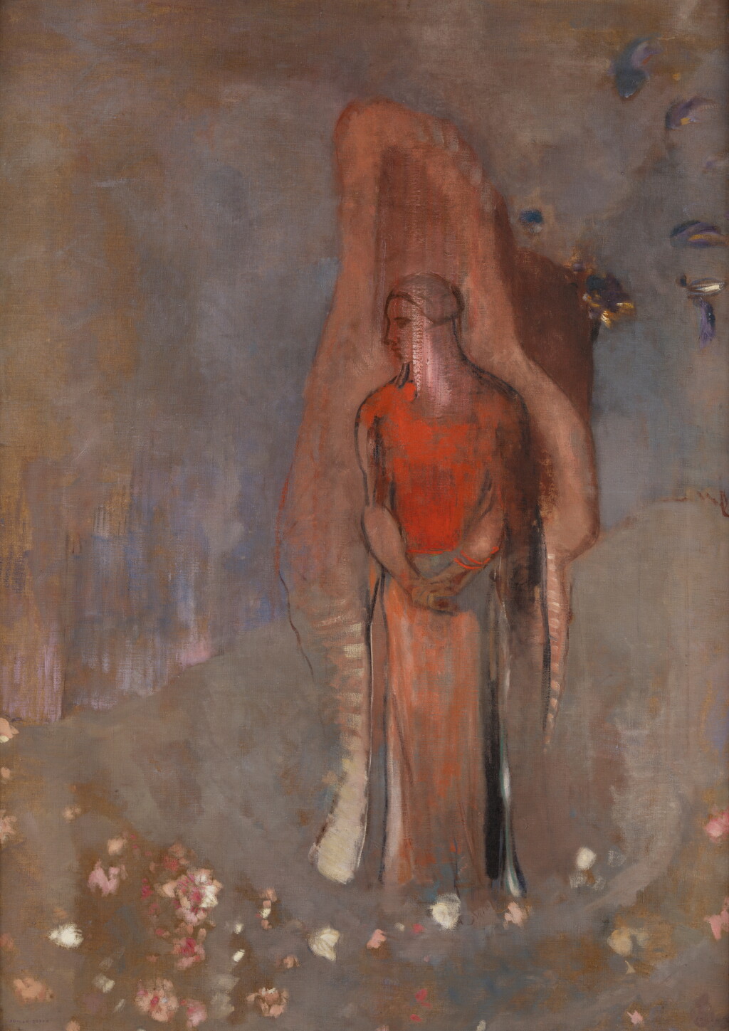 View full screen - View 1 of Lot 472. Personnage rouge devant un coquillage.