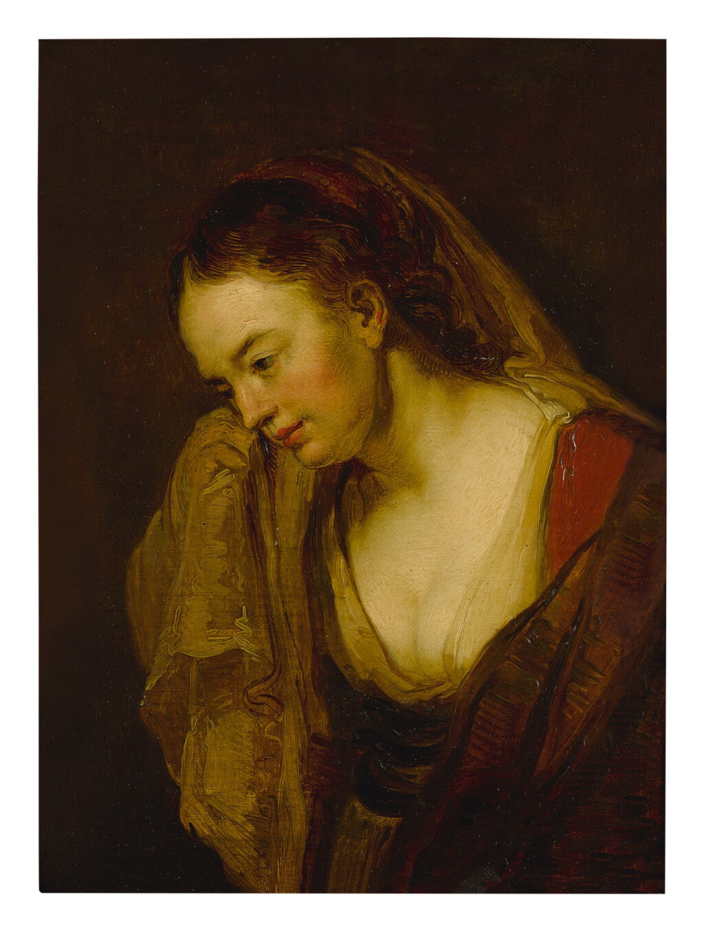 View full screen - View 1 of Lot 630. A woman weeping.