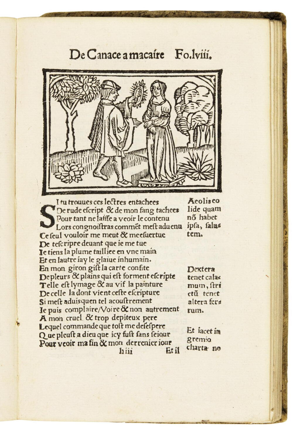 View full screen - View 1 of Lot 208. Ovid, Les XXI epistres, Paris, 1534, reversed white calf.