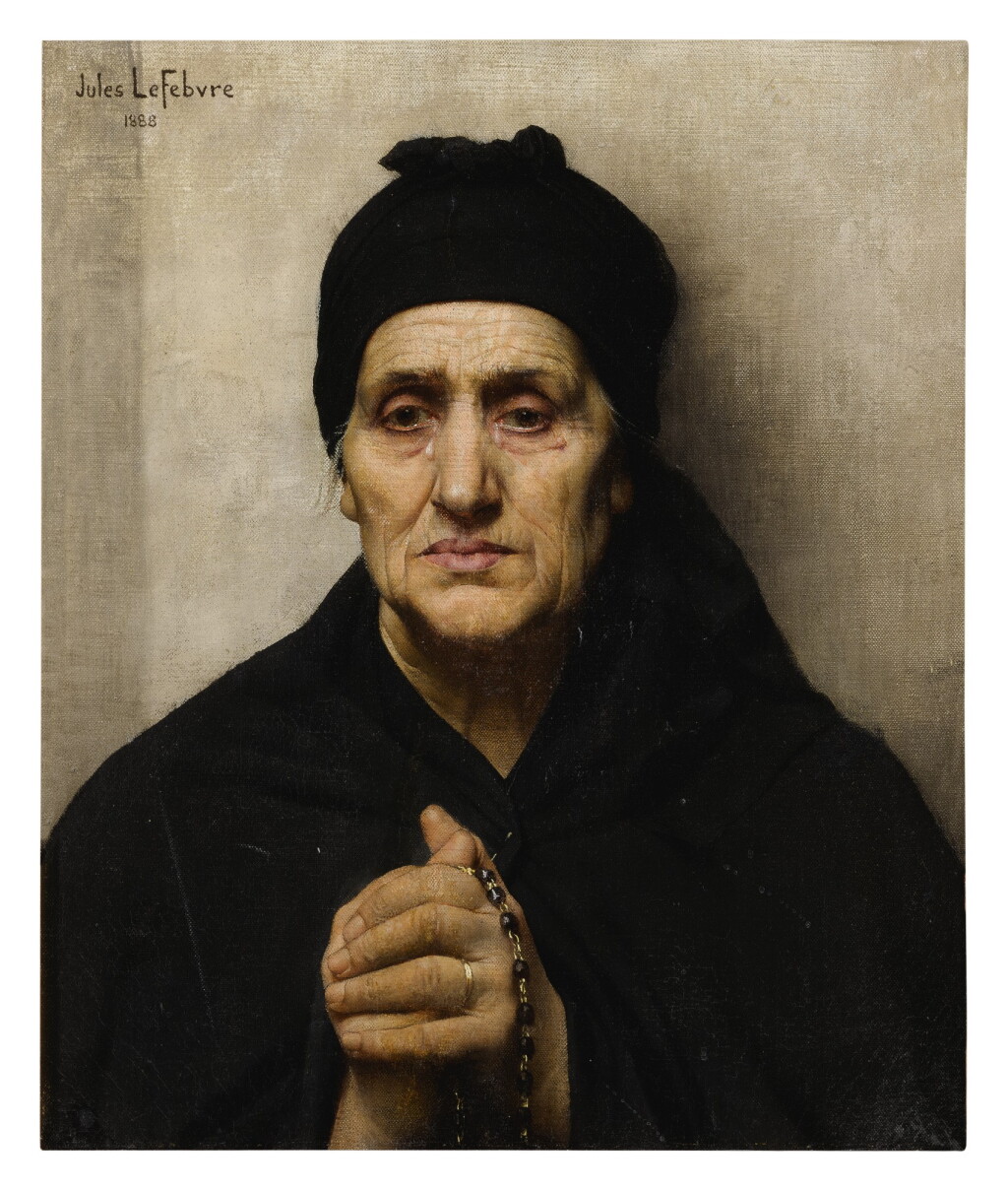 View full screen - View 1 of Lot 19. JULES JOSEPH LEFEBVRE | AN ELDERLY GREEK WOMAN.