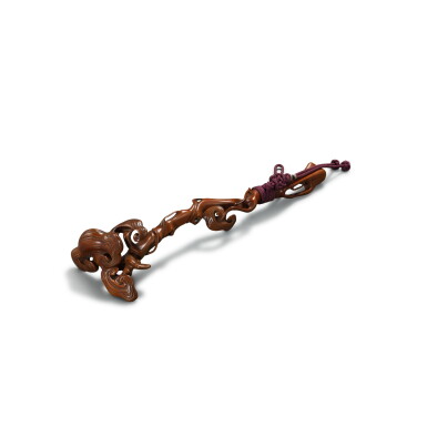 View full screen - View 1 of Lot 5530. A boxwood ruyi sceptre, Qing dynasty, 18th century | 清十八世紀 黃楊木雕如意.