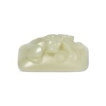 A white jade 'chilong' belt buckle, Qing dynasty, 18th / 19th century | 清十八 / 十九世紀 白玉雕螭龍紋帶扣