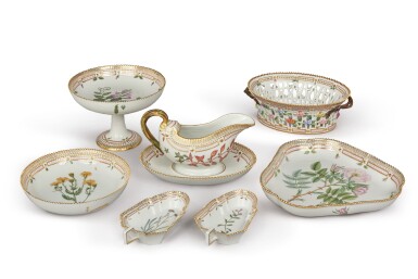 View full screen - View 1 of Lot 374. A GROUP OF ROYAL COPENHAGEN 'FLORA DANICA' WARES, CIRCA 1889-1922 AND MODERN.