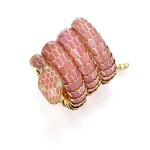 Bulgari | Gold, Enamel and Diamond 'Serpenti' Bracelet-Watch
