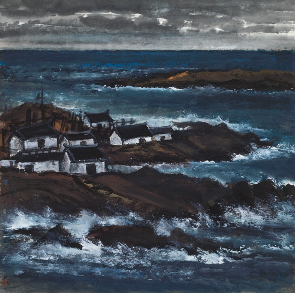 View full screen - View 1 of Lot 2619. Lin Fengmian 林風眠 | Cottages by the Shore 海岸.