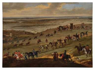 View full screen - View 1 of Lot 30. Warren Hill, New Market, with the King’s Racehorses.