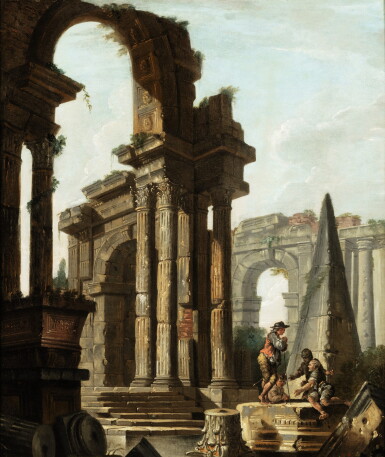 View full screen - View 1 of Lot 251. Figures among Roman Ruins.