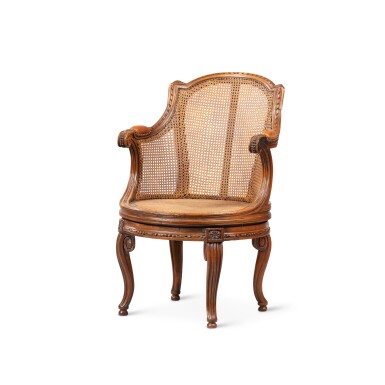 Fauteuil bergère style Louis XVI bois teinte ancienne et tissu crème - Bergerac | Maison Fauteuil bergère style Louis XVI bois teinte ancienne et tissu crème - Bergerac | Maison